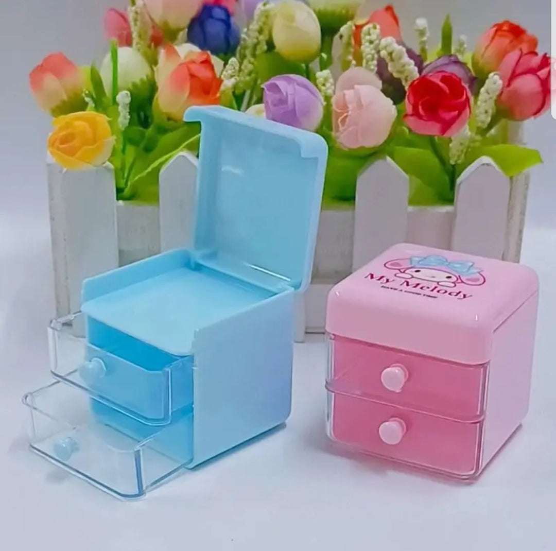 Hello Kitty Double Drawer Storage Box, Cute Cartoon Mini Drawer For Kids, Child Desktop Storage Box Hello Kitty Double Drawer Storage Box, Cute Cartoon Mini Drawer For Kids, Child Desktop Storage Box